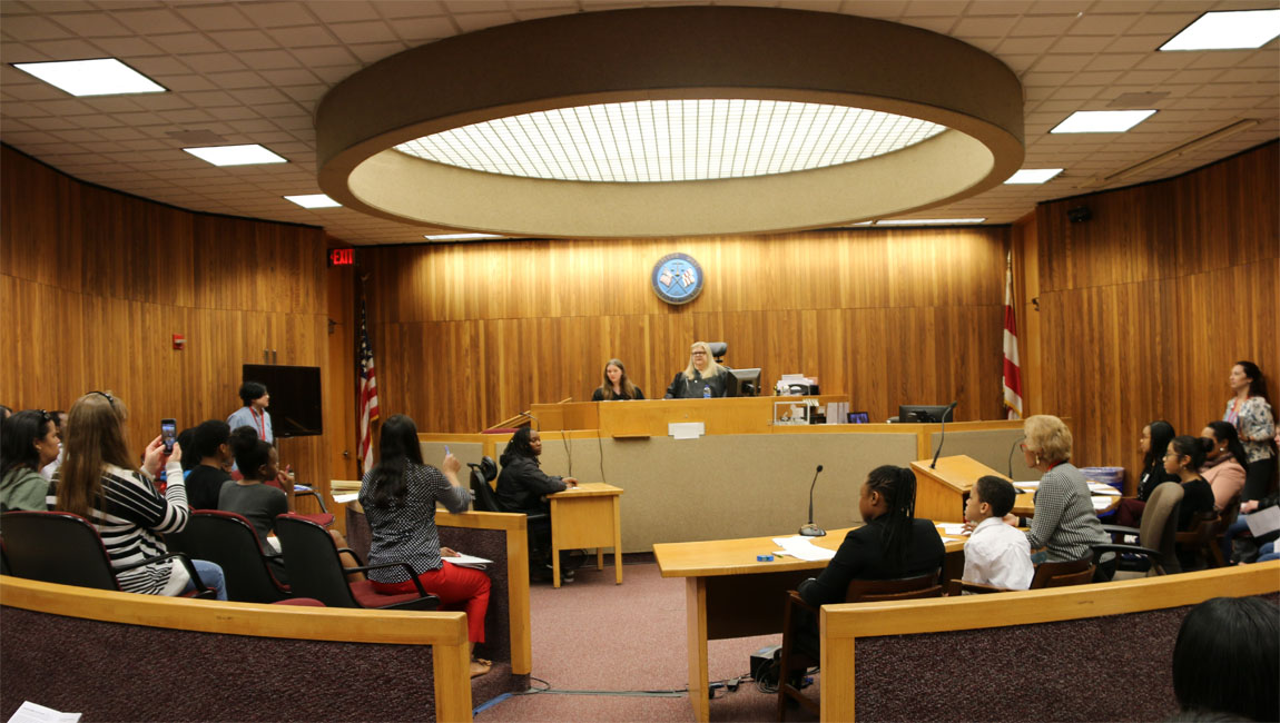 Youth learning in Court Room