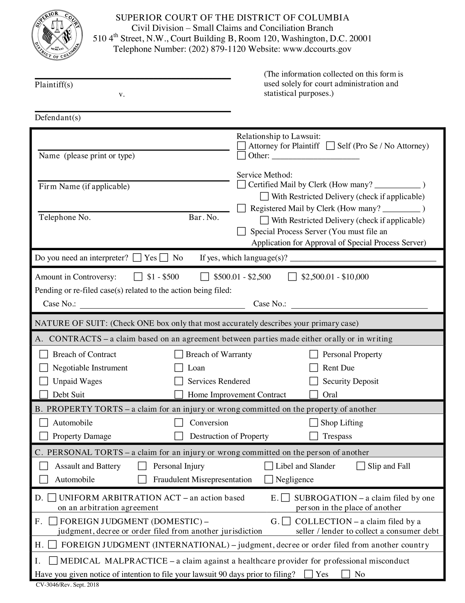 Small Claims Information Sheet thumbnail