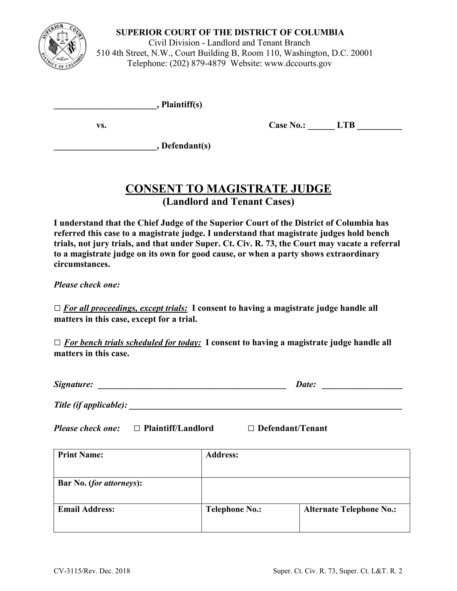 Consent Form - Landlord Tenant thumbnail