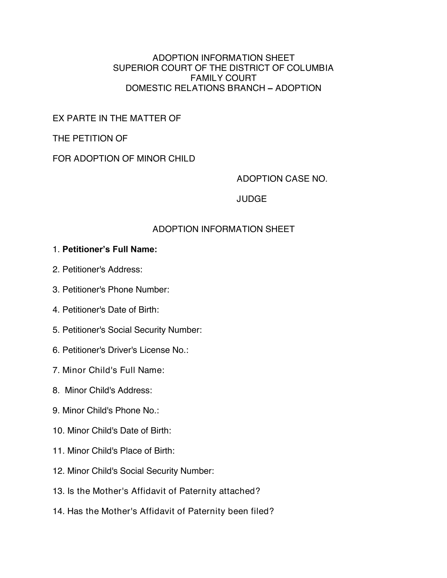 Adoption Information Sheet thumbnail