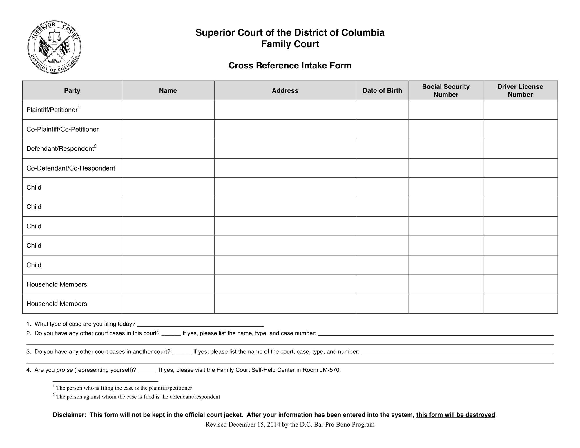 Cross Reference Intake Form thumbnail