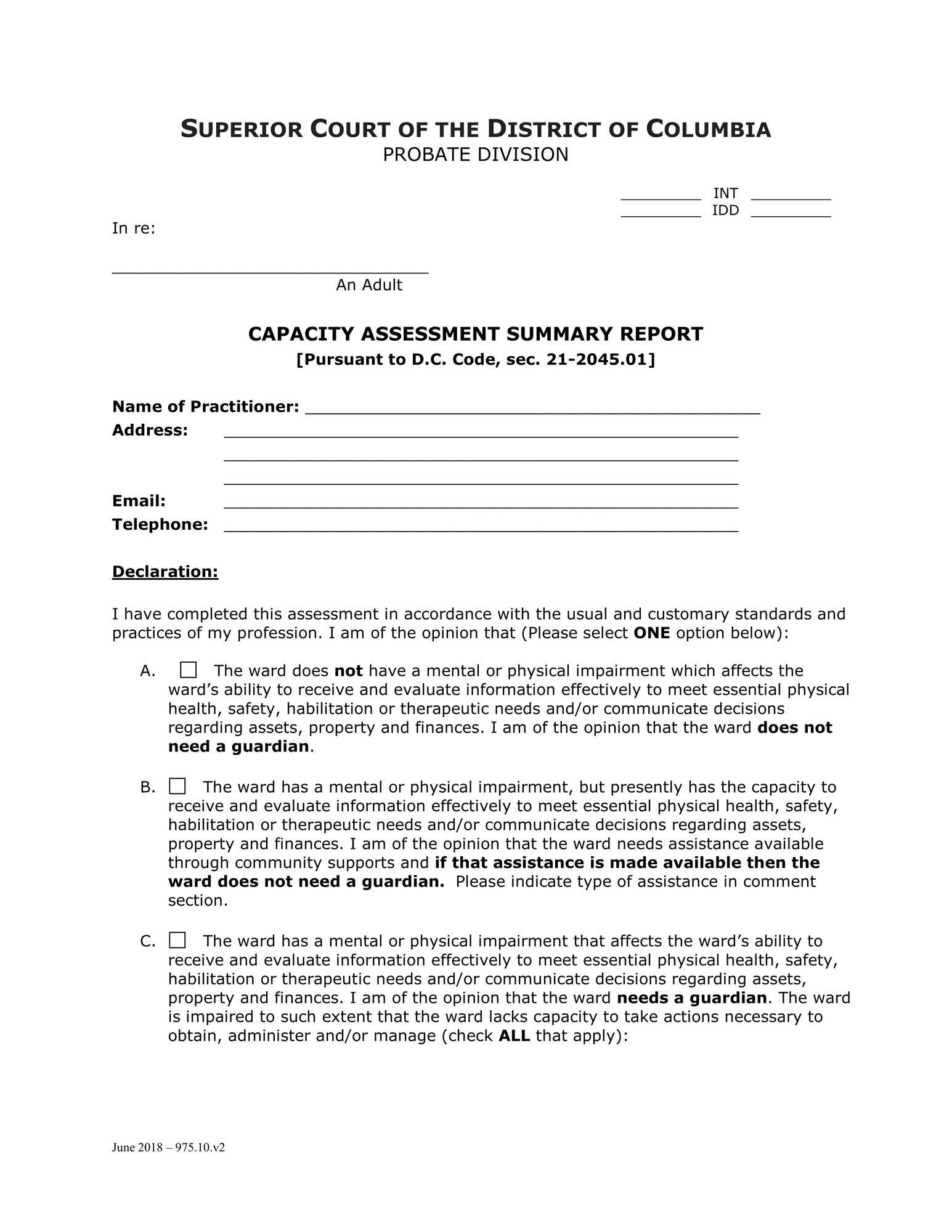 General Form (INT) Capacity Assessment thumbnail