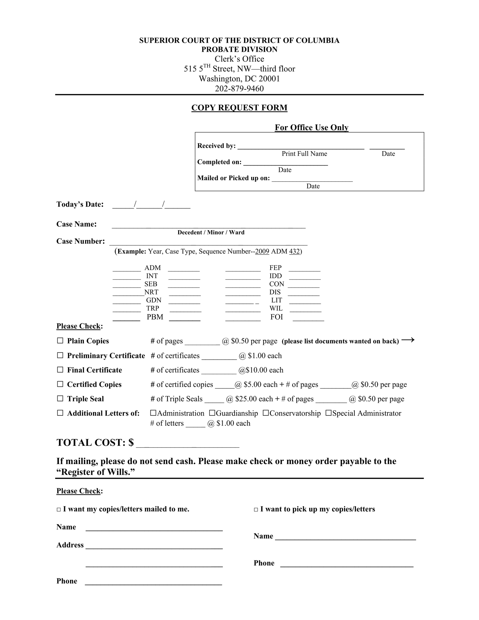 Case Information - Copy Request Form thumbnail