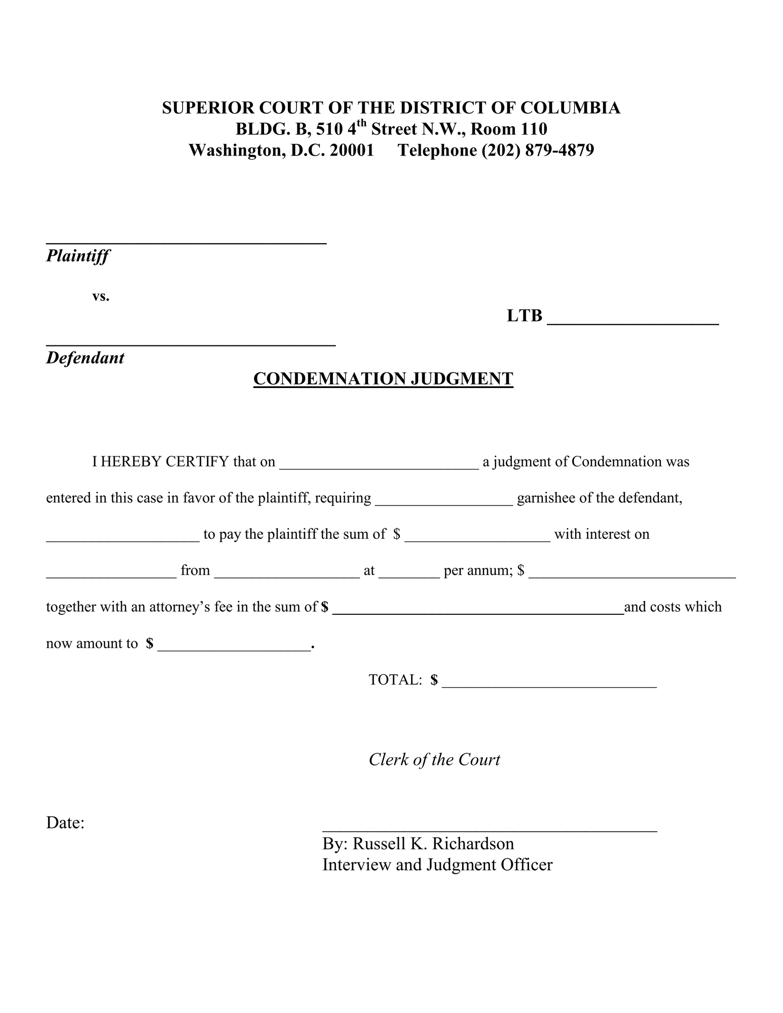 Condemnation Judgment thumbnail