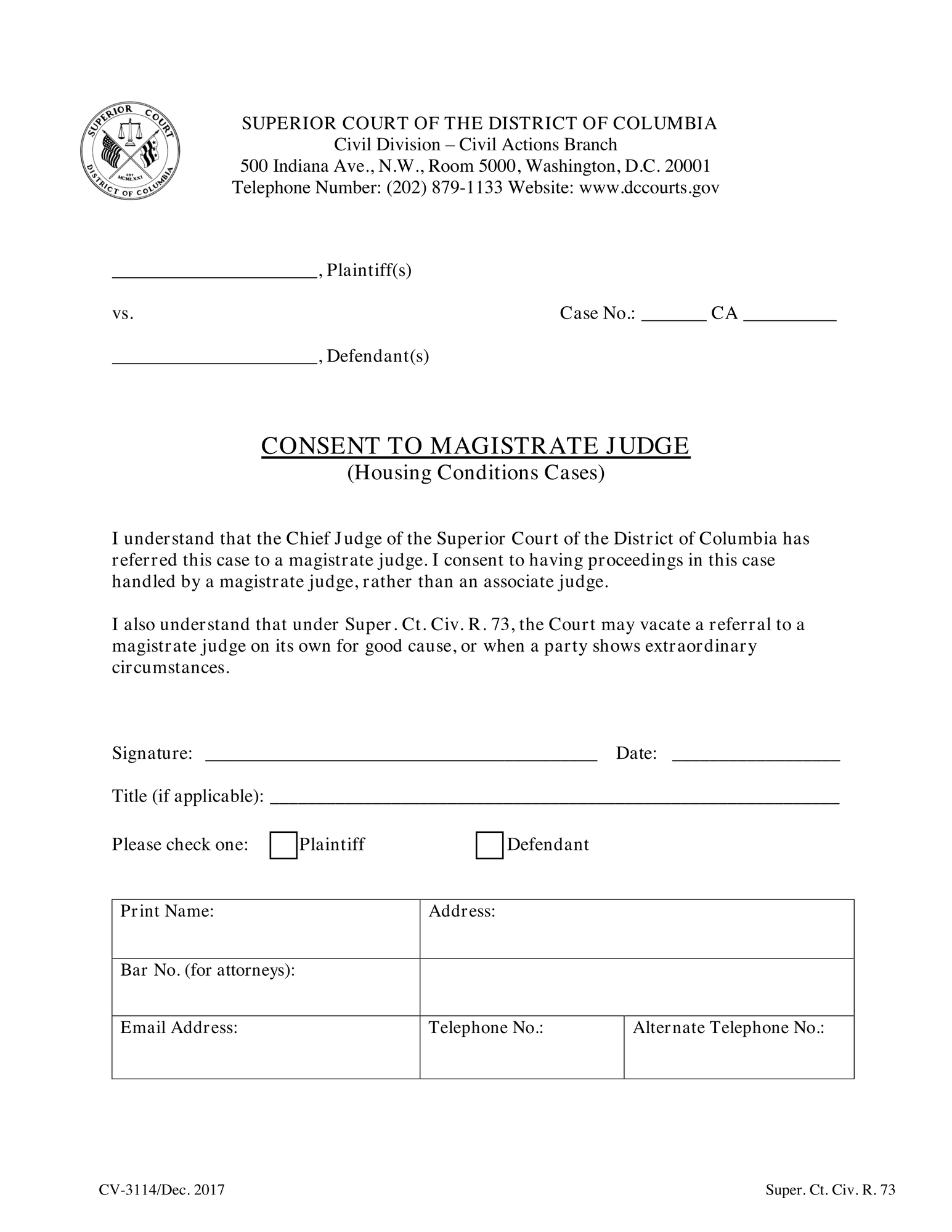 Housing Code - Consent Form (Housing Conditions) thumbnail