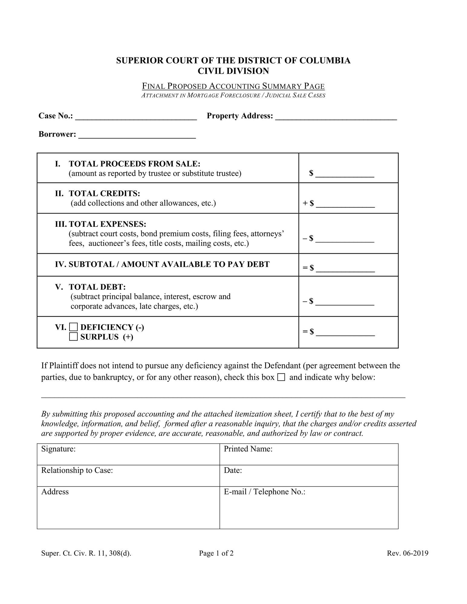 Final Accounting Summary and Itemization for Judicial Sales thumbnail