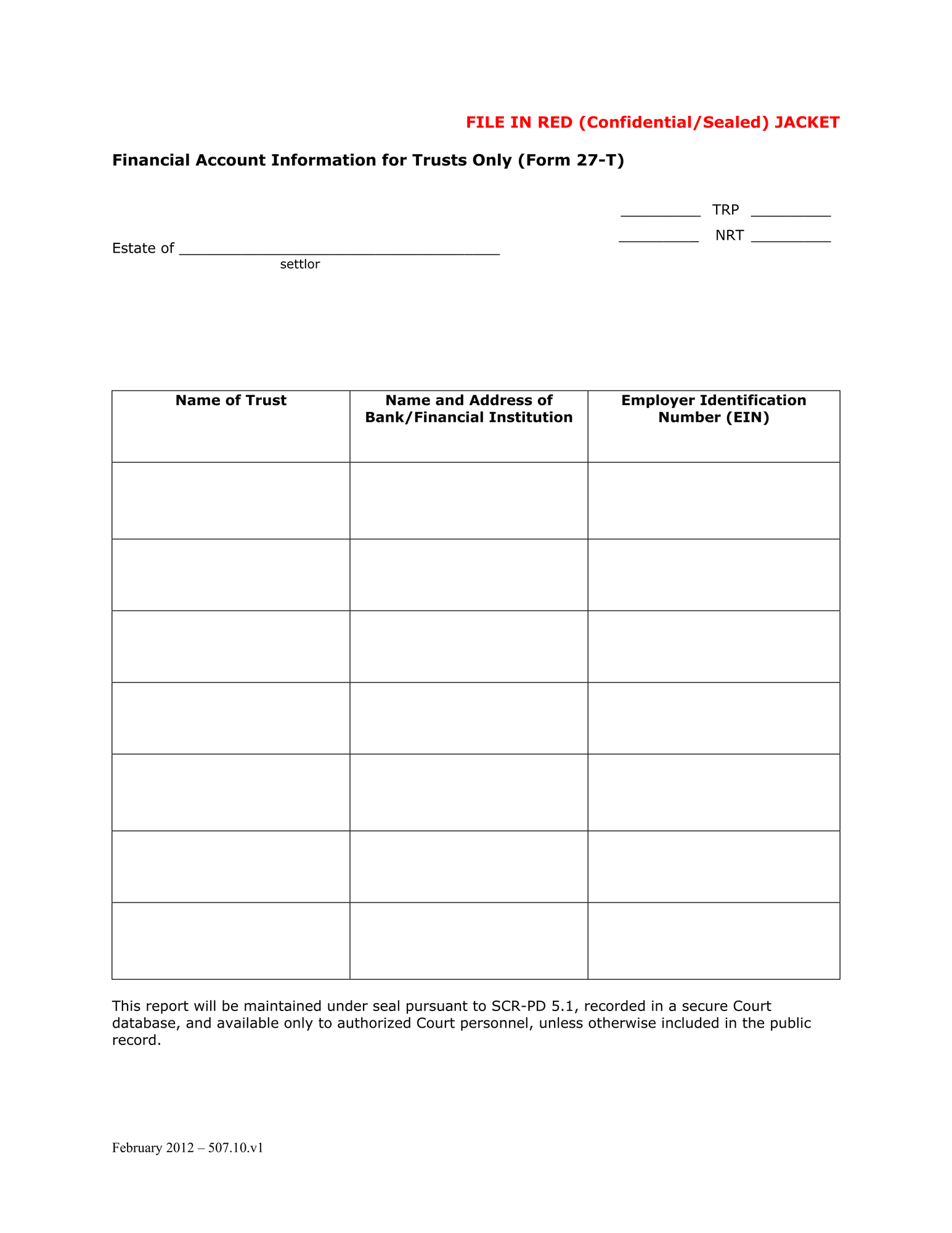 Inventory and Accounting Forms (TRP) - Financial Account thumbnail