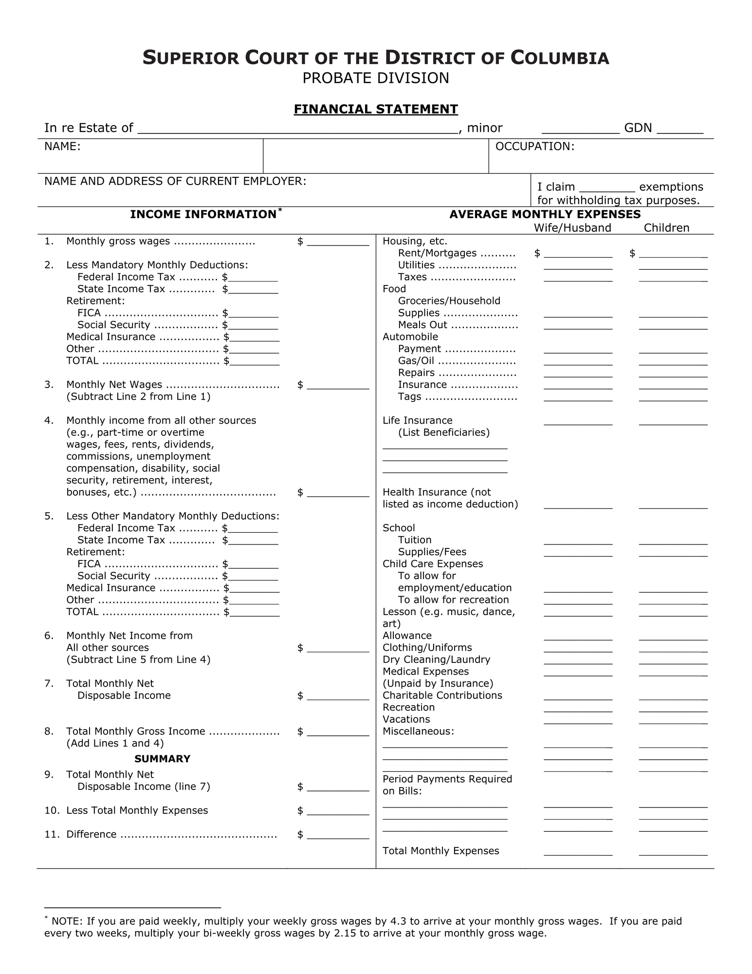 General Forms (GDN) - Financial statement thumbnail