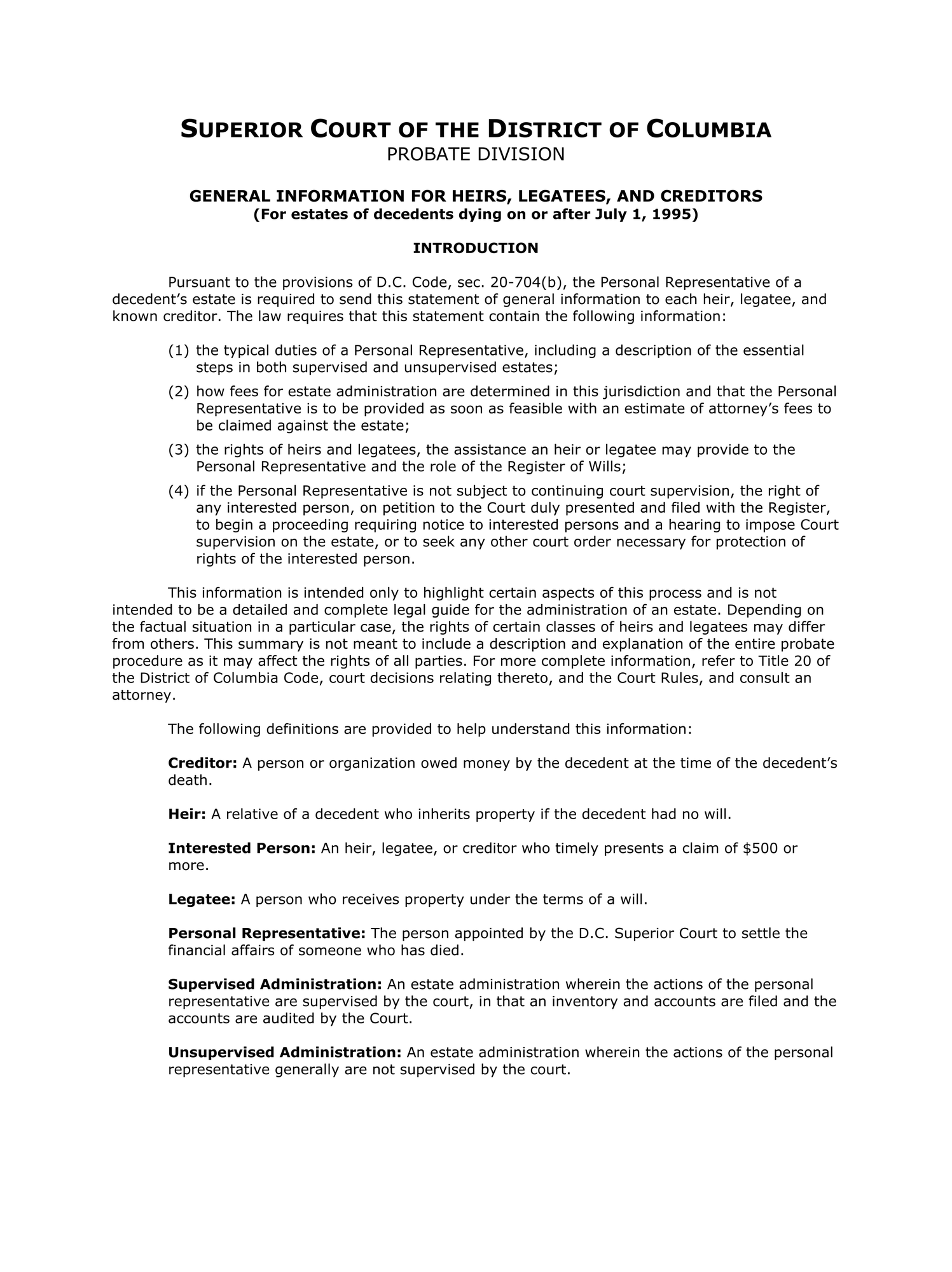 General Information Sheet thumbnail