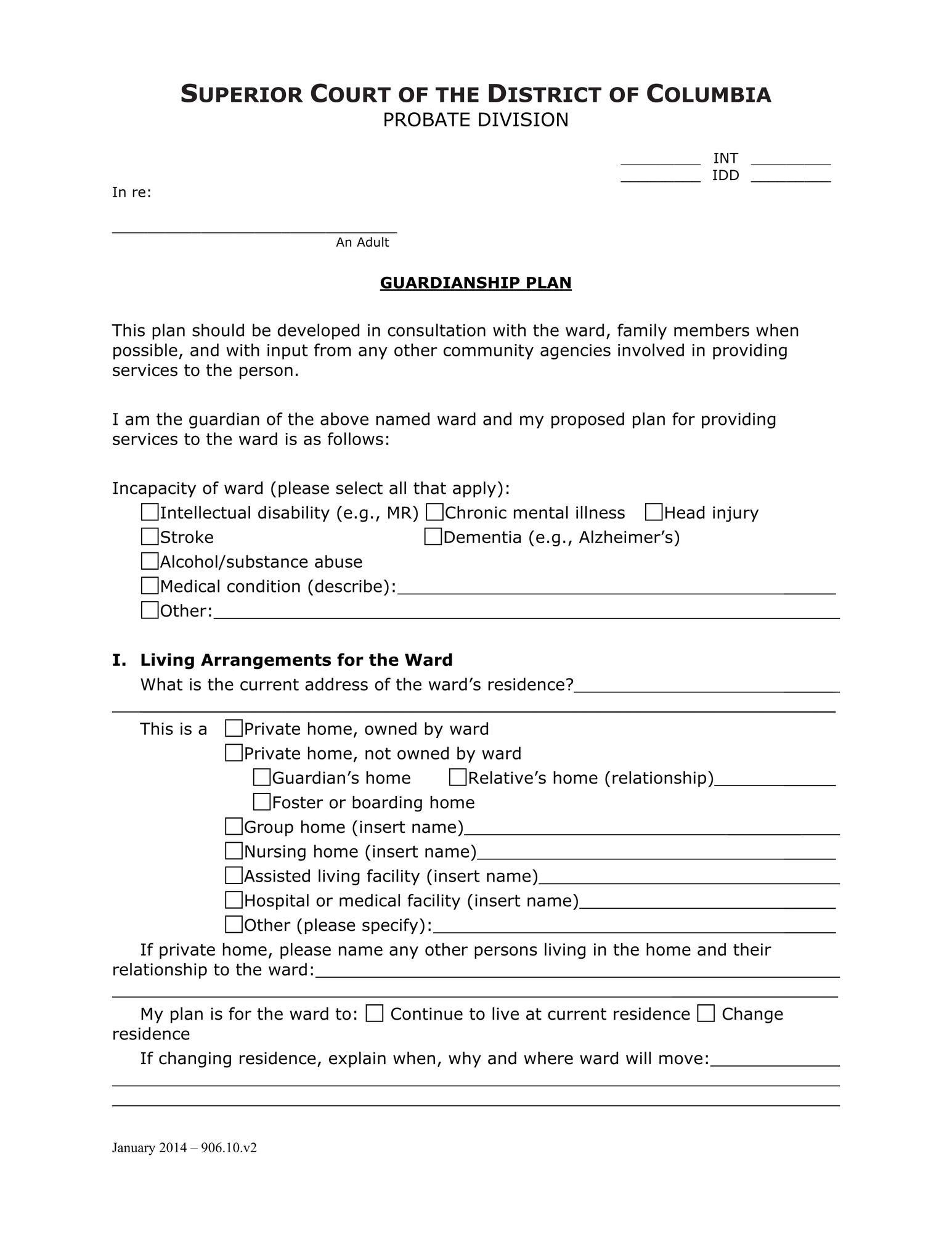 General Forms (INT) - Guardianship Plan thumbnail