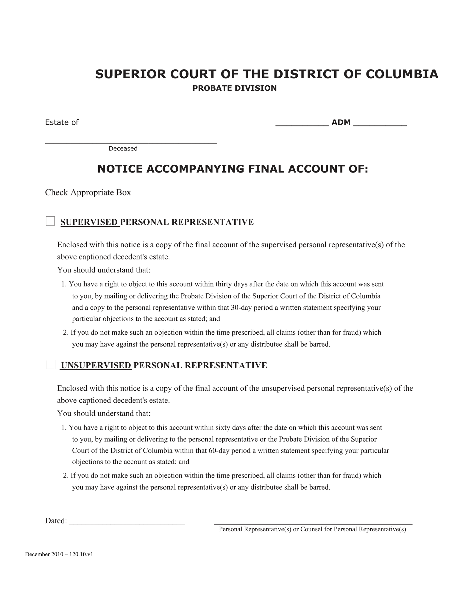 Inventory and Accounting Forms (ADM) - Notice Accompanying Final Account thumbnail