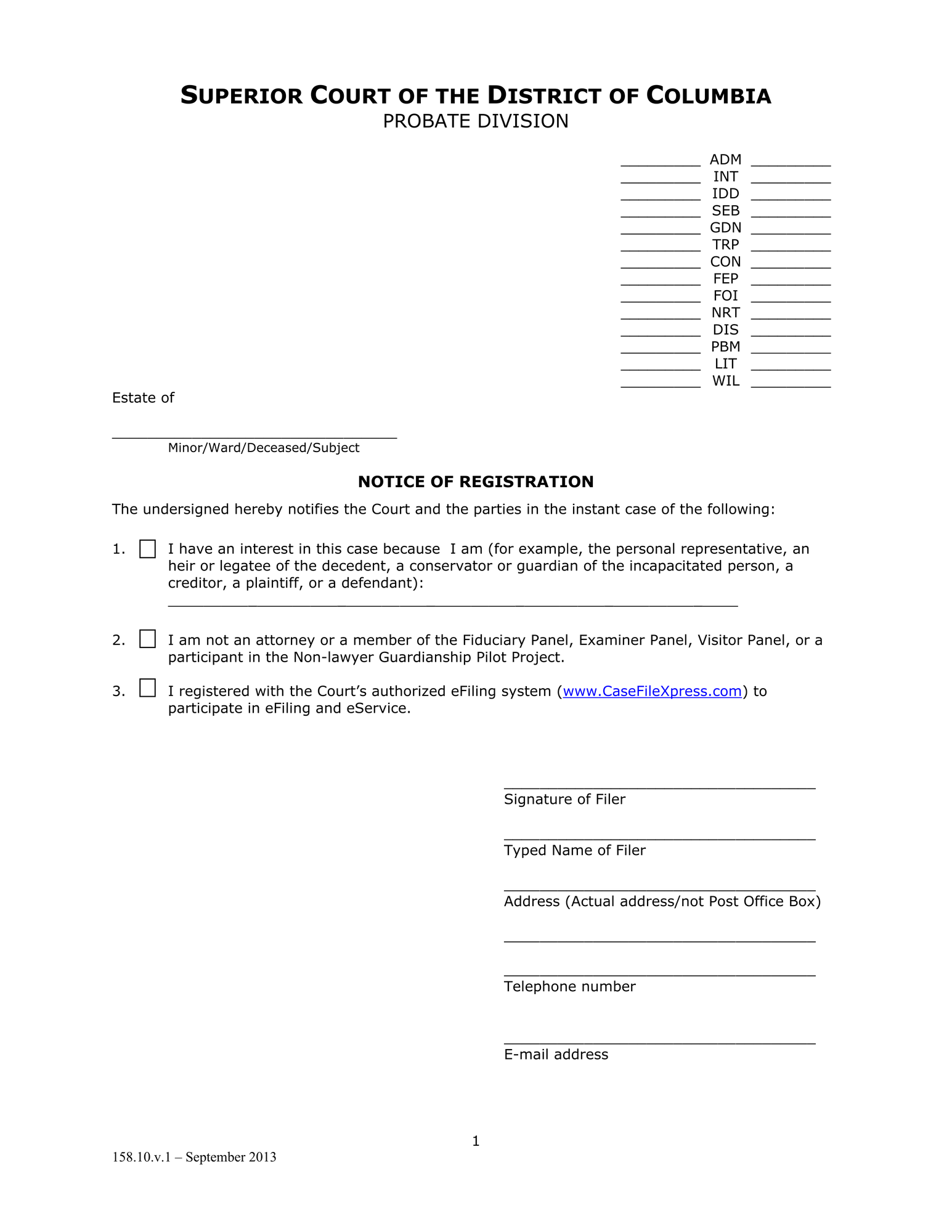 General Forms (SEB) - Notice of Registration thumbnail