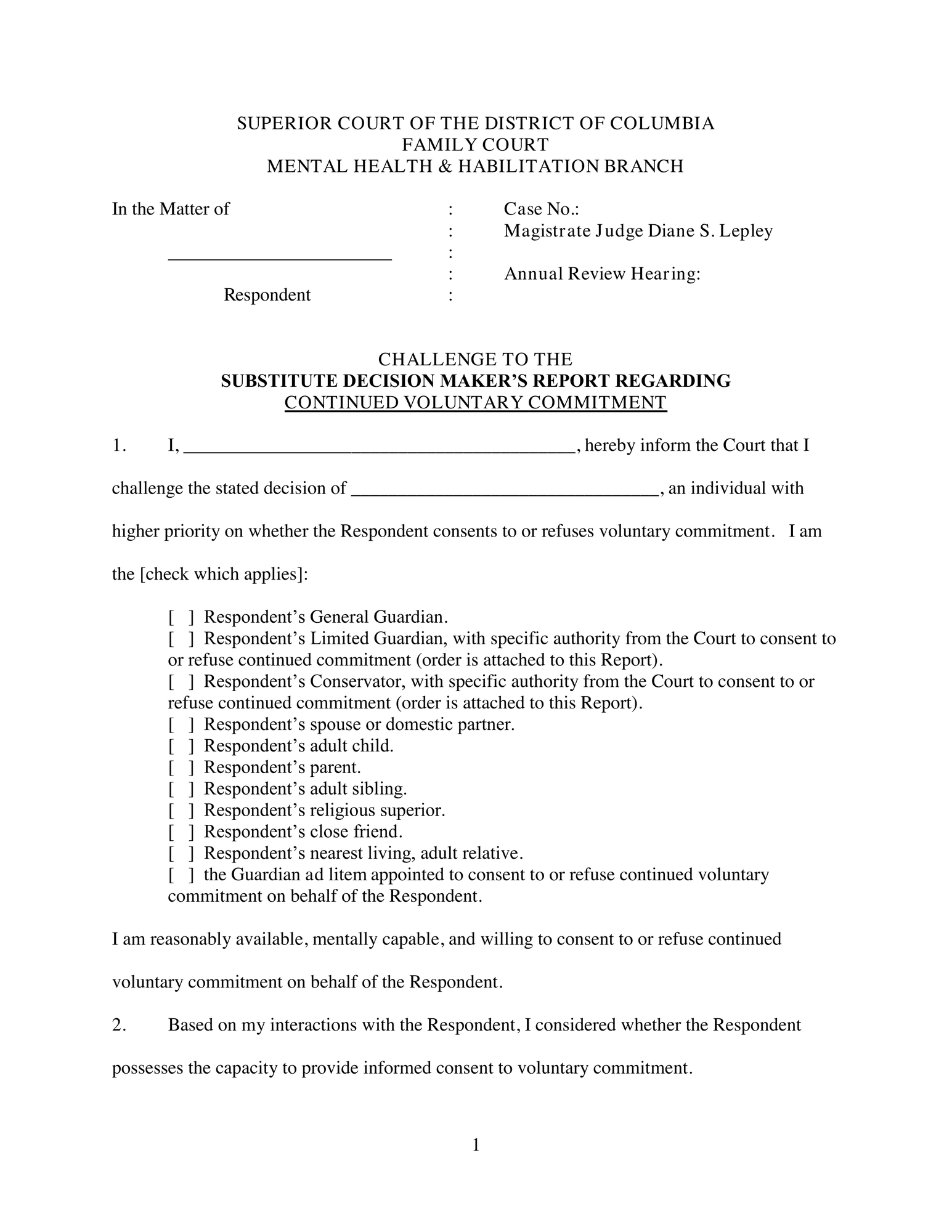 Challenge to Continued Voluntary Commitment thumbnail