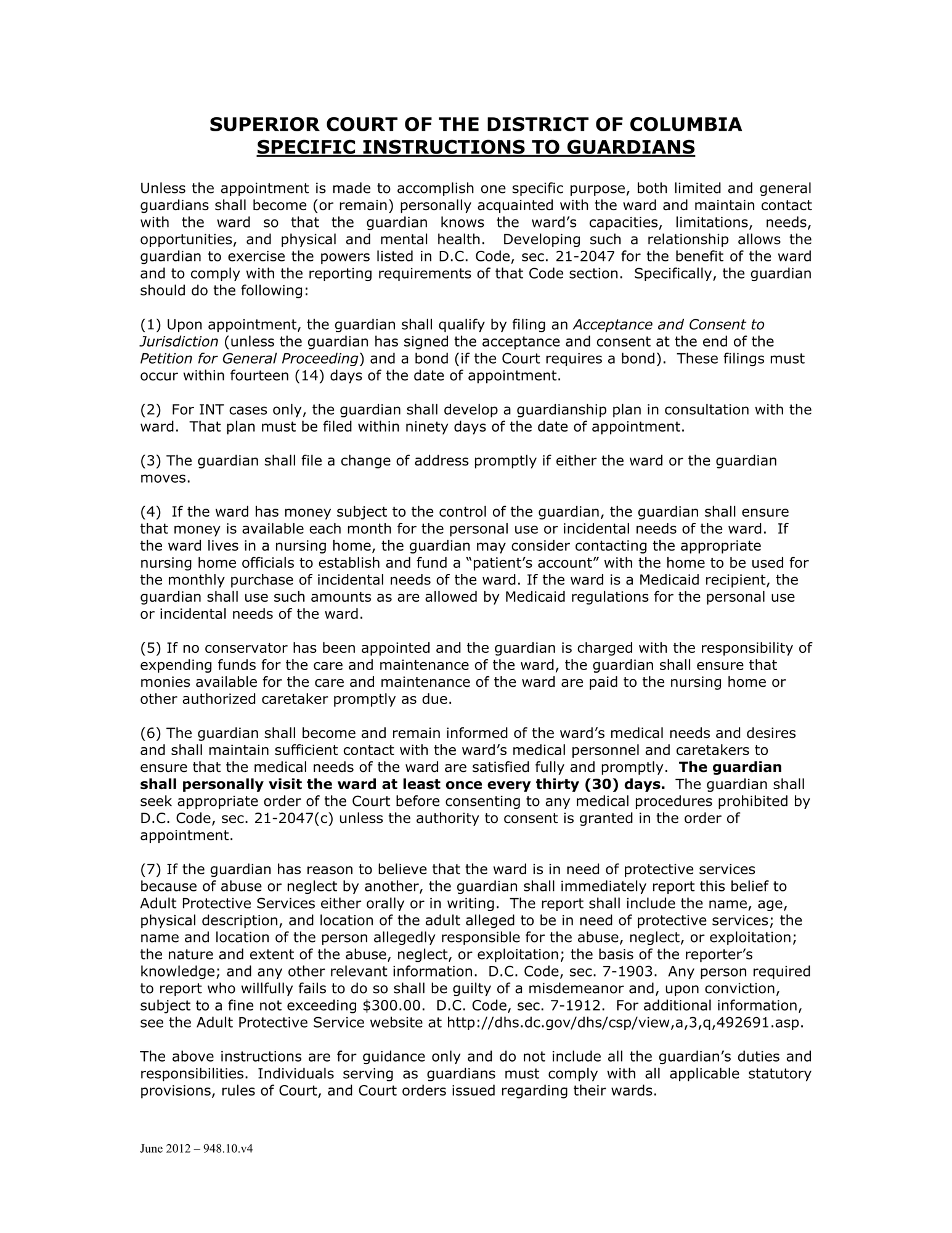 General Forms (INT) - Specific Instructions to Guardians and Guardianship thumbnail