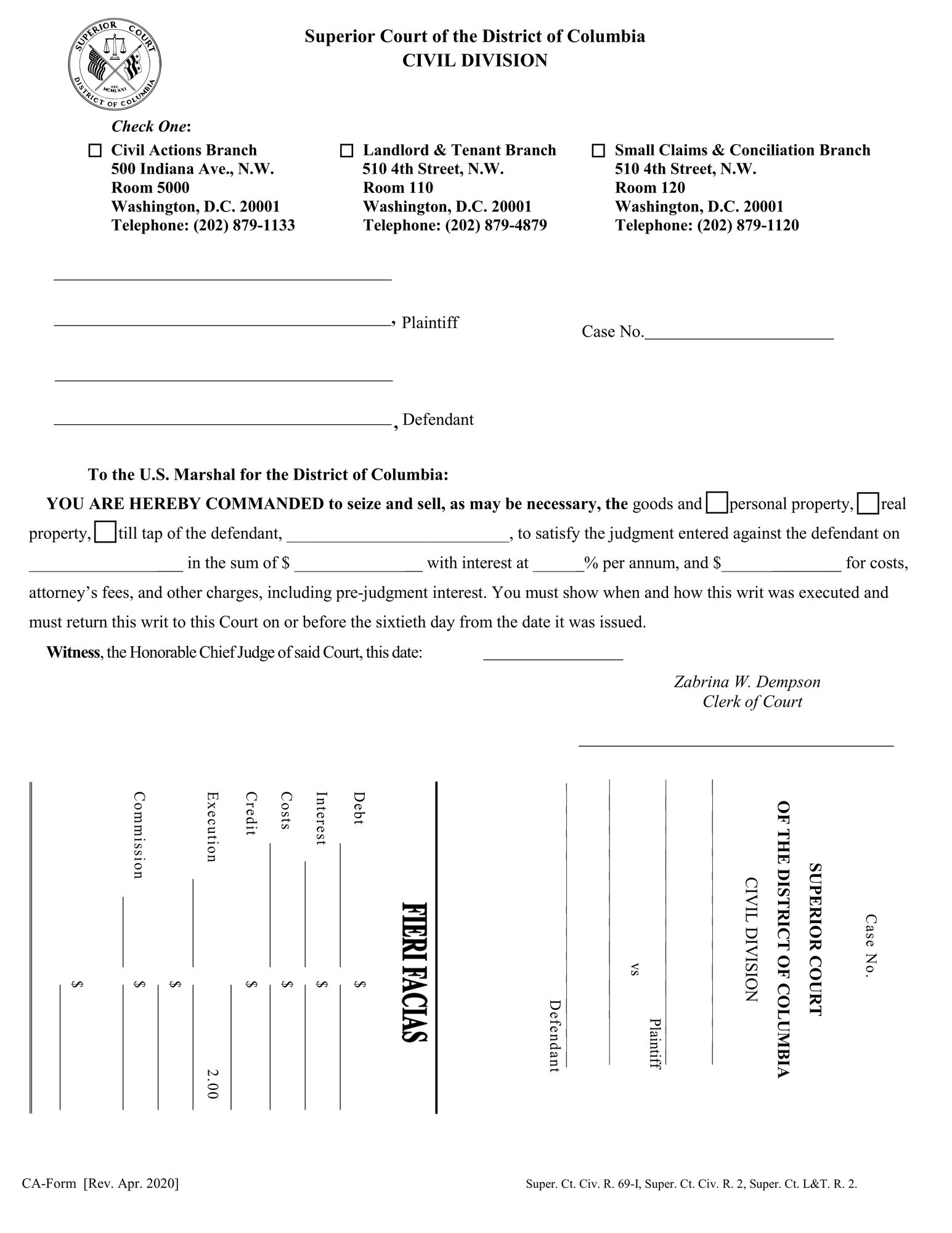 Fieri Facias - For Civil Division thumbnail