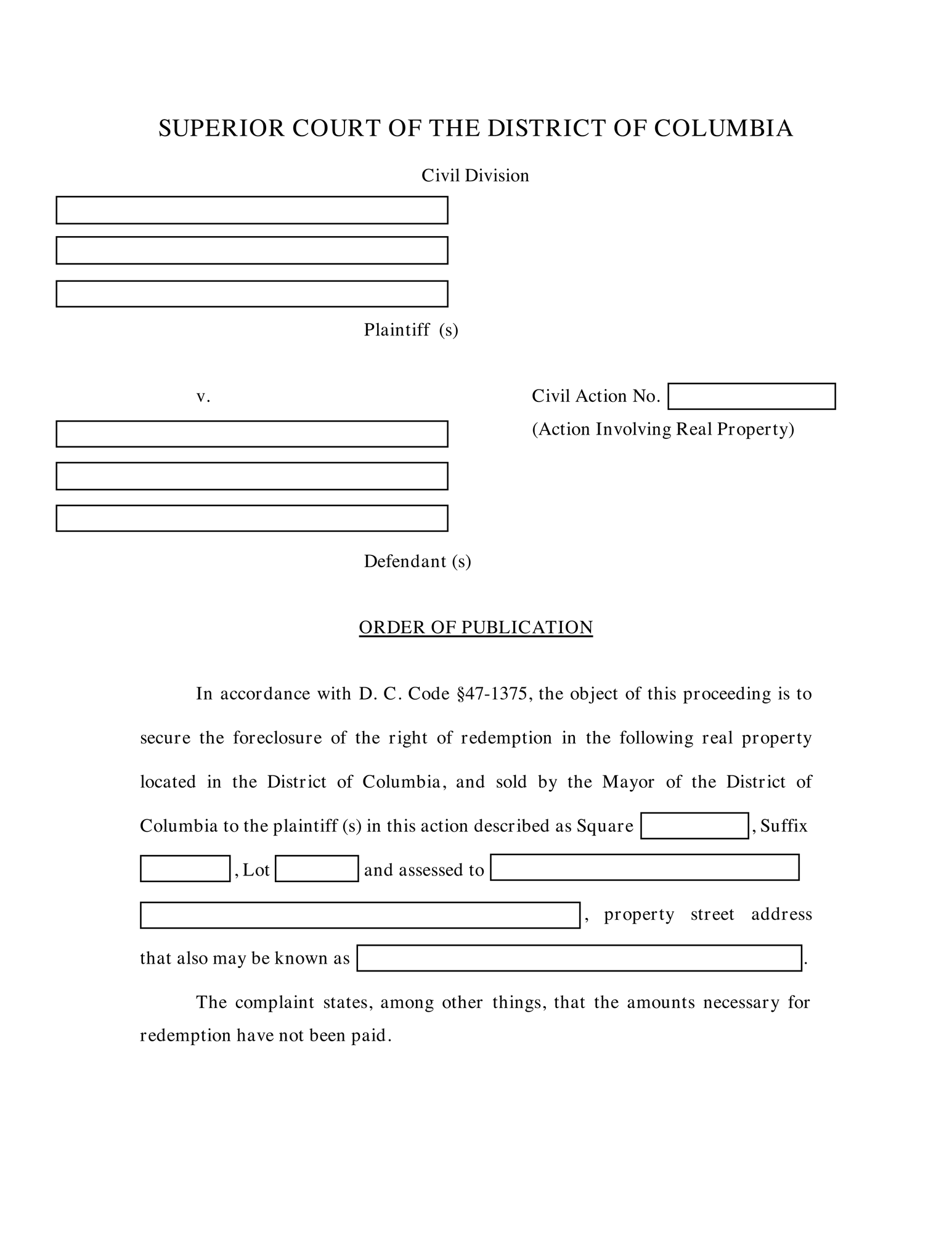 Order of Publication Pursuant to §47-1375 thumbnail