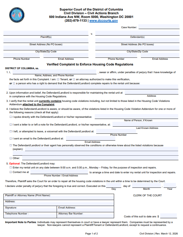 Housing Code - Complaint thumbnail