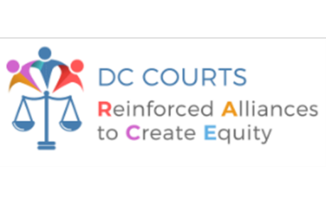 "Logotipo RACE para tribunales de DC"